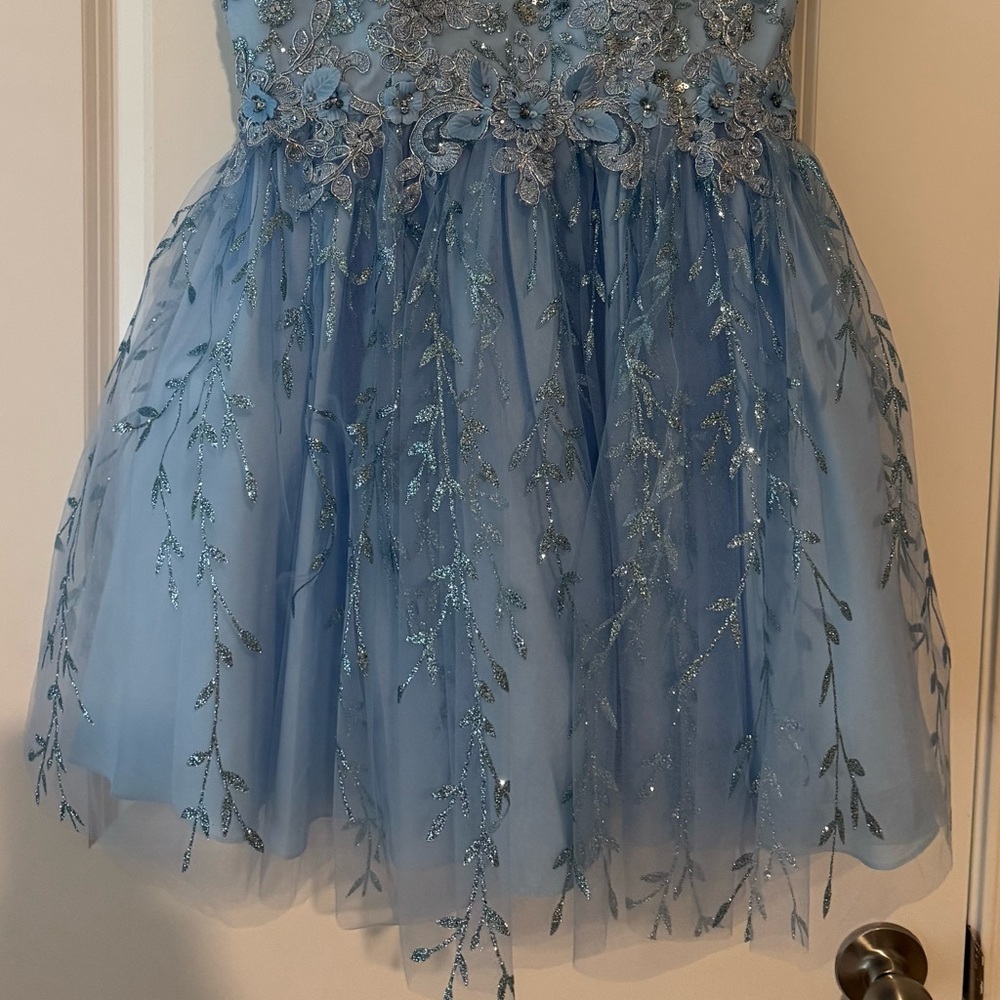 Dancing Queen Blue Embellished Quinceanera Dress - Picture 4 of 6